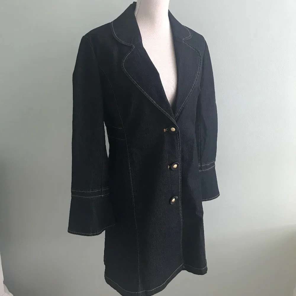Bisou Bisou black denim coat